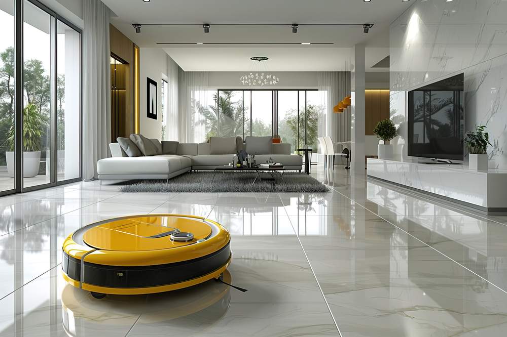 Glossy vitrified floor tiles for modern living spaces